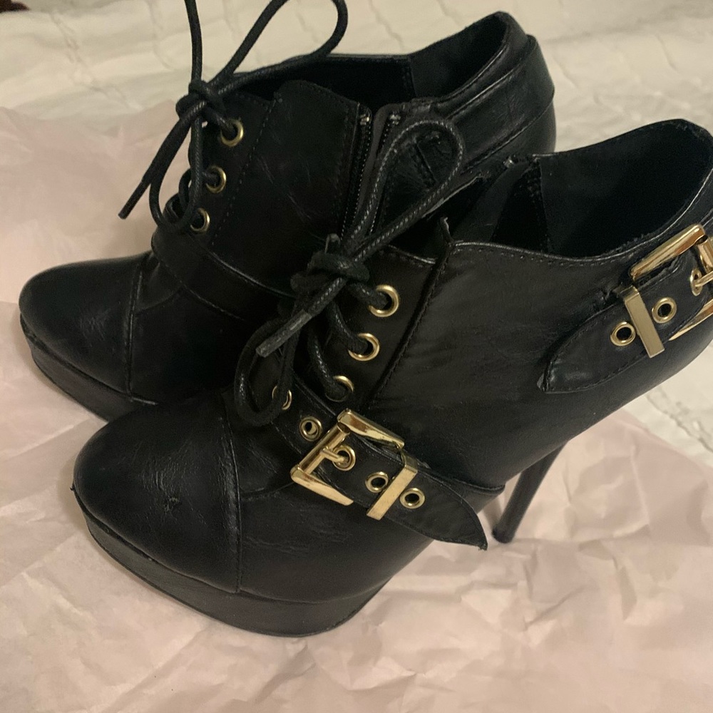 Black high booties